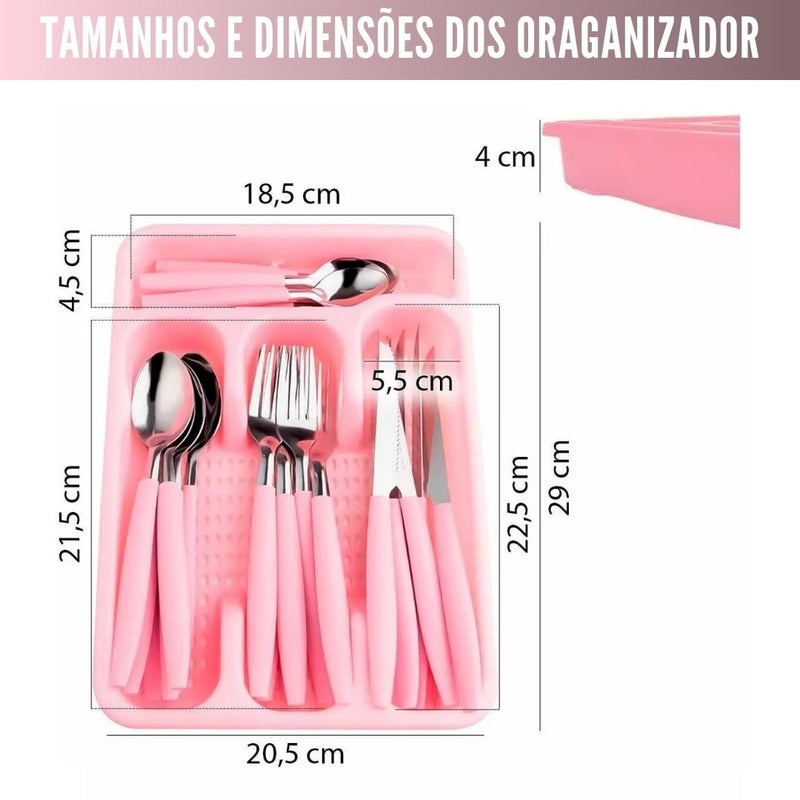 25-Piece Cutlery Set + Cutlery Holder with Divider