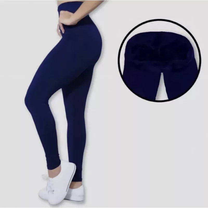 Legging Flanelada, peluciada por dentro, legging térmica cintura alta
