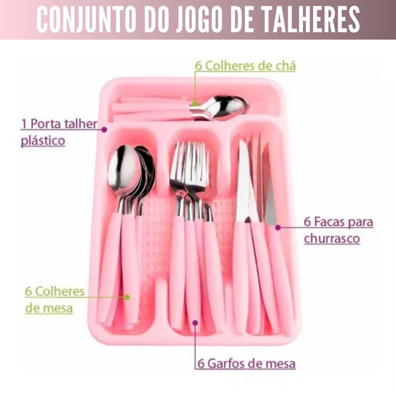 25-Piece Cutlery Set + Cutlery Holder with Divider
