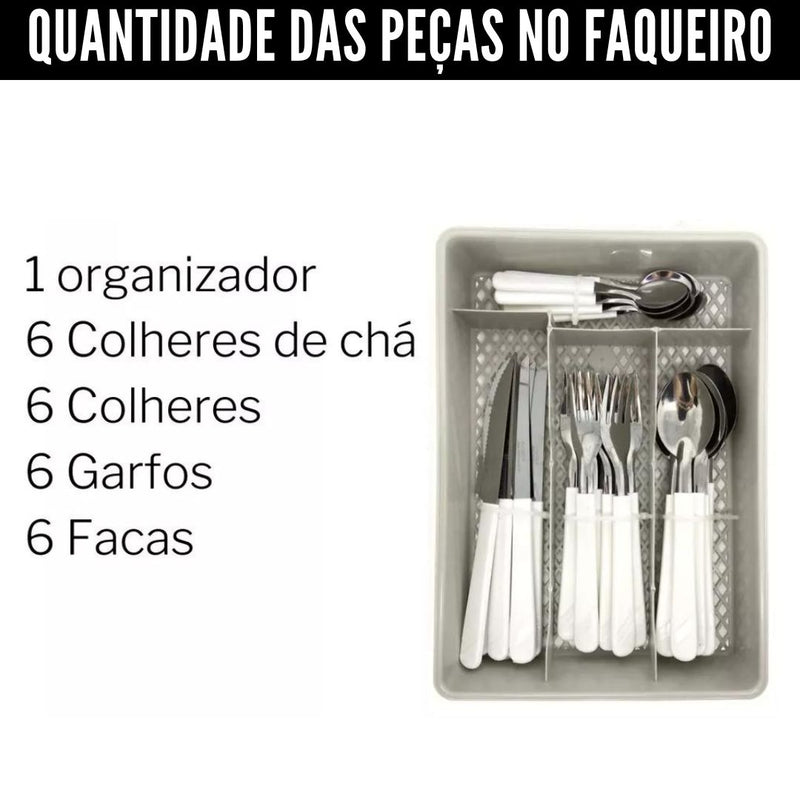 25-Piece Cutlery Set + Sink Kit with Detergent Holder and Waste Bin