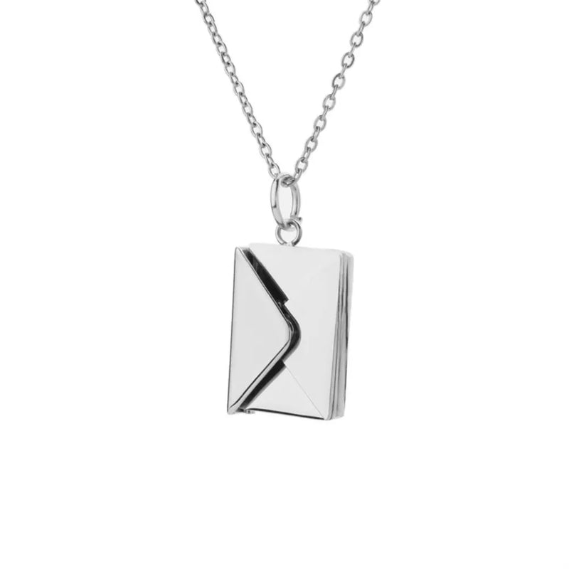 Love Letter Necklace Envelope Stainless Steel Jewelry Gold Silver Color Valentine's Day Gift