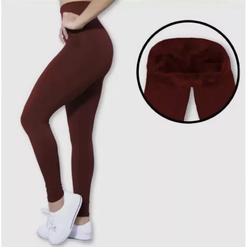 Legging Flanelada, peluciada por dentro, legging térmica cintura alta