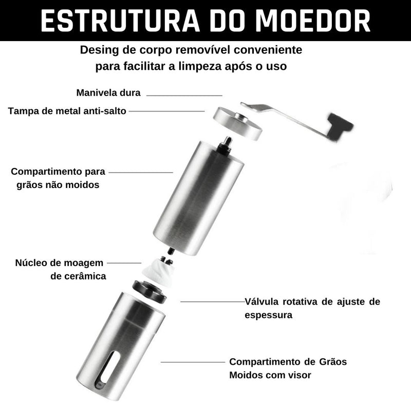 Café Moido - Moedor de Grãos de Café Manual