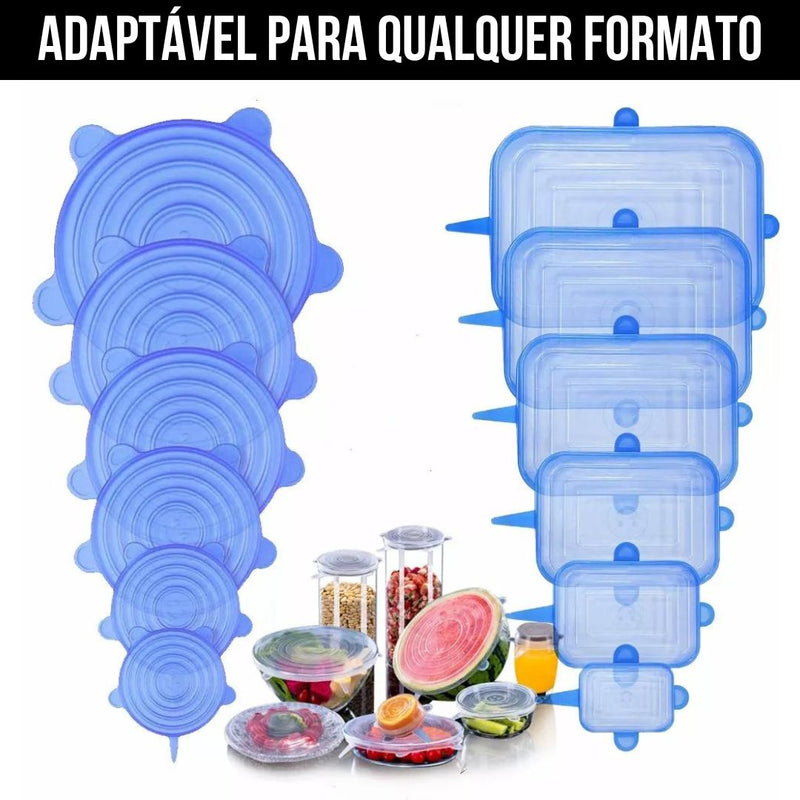 Kit FlexiTampas - Tampas de Silicone para Potes