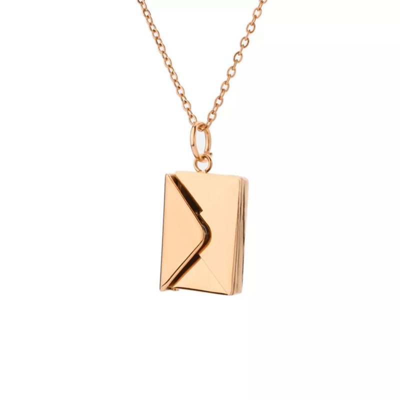 Love Letter Necklace Envelope Stainless Steel Jewelry Gold Silver Color Valentine's Day Gift