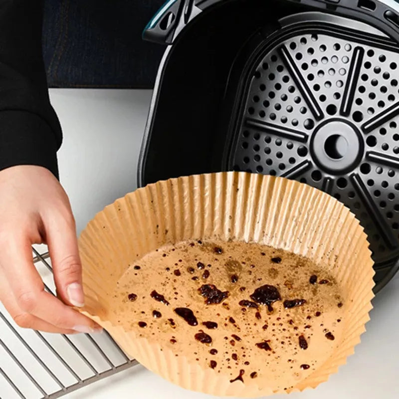 *Air Fryer Non-Stick Disposable Paper Round Baking Mat 50 Units