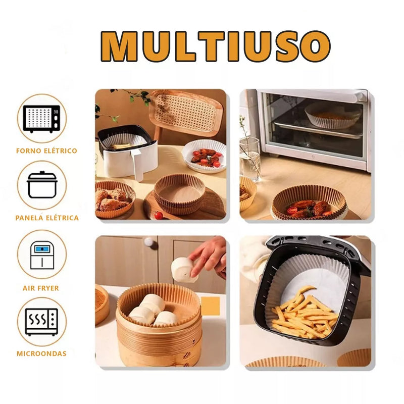 *Air Fryer Non-Stick Disposable Paper Round Baking Mat 50 Units