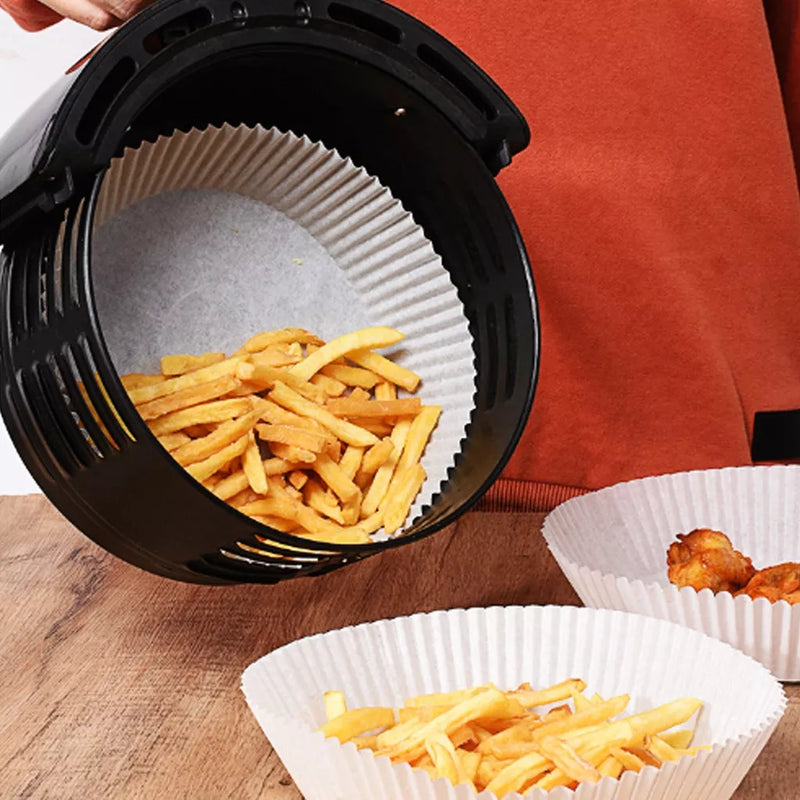 *Air Fryer Non-Stick Disposable Paper Round Baking Mat 50 Units
