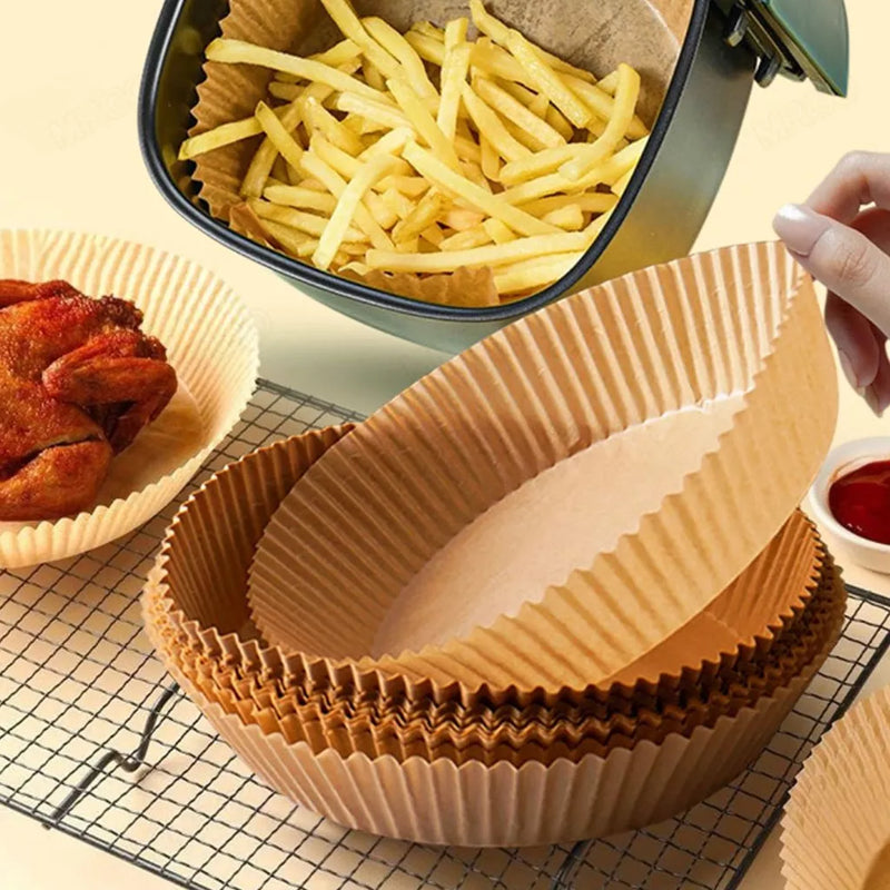 *Air Fryer Non-Stick Disposable Paper Round Baking Mat 50 Units