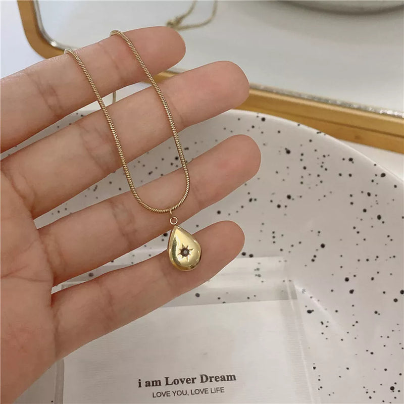 Love Letter Necklace Envelope Stainless Steel Jewelry Gold Silver Color Valentine's Day Gift