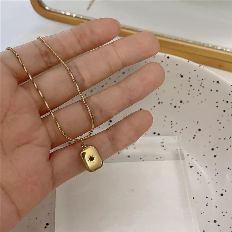 Love Letter Necklace Envelope Stainless Steel Jewelry Gold Silver Color Valentine's Day Gift