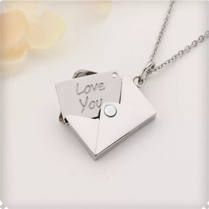 Love Letter Necklace Envelope Stainless Steel Jewelry Gold Silver Color Valentine's Day Gift