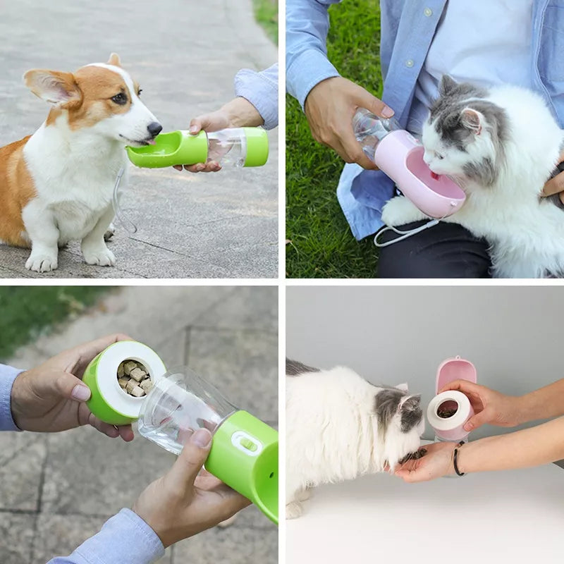 Pet Dog Water Bottle Feeder Portable Bowl Animals Outdoor Bowls